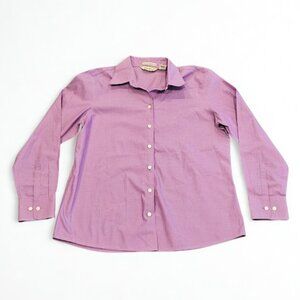 Eddie Bauer Women Size 6 Pastel Purple Wrinkle Resistant Cotton Button Up Shirt